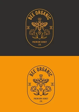 Bee Organic vintage-inspired line-art logo system