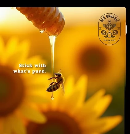 Bee Organic macro bee photography for social media