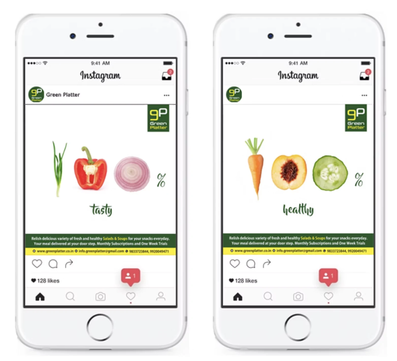 Green Platter social campaign displayed on mobile devices